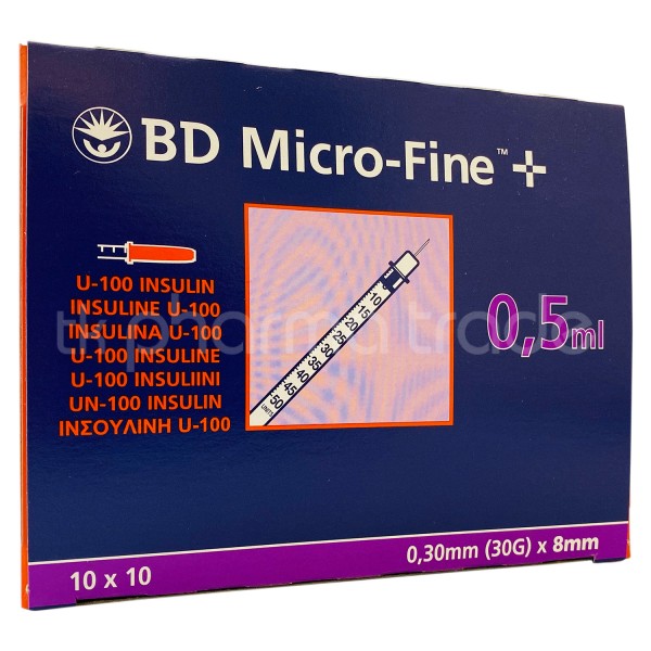 BD Micro-Fine™ + Insulinspritzen U100, 0,5 ml, 8 mm