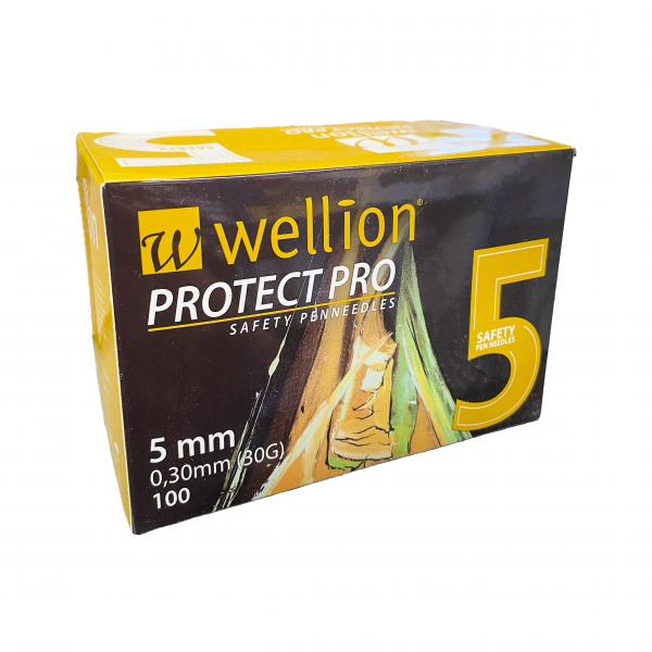 Wellion PROTECT PRO Sicherheits-Pen-Nadeln, 0,30 x 5 mm