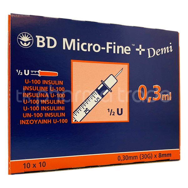 BD Micro-Fine™ + Insulinspritzen U100, 0,3 ml, 8 mm