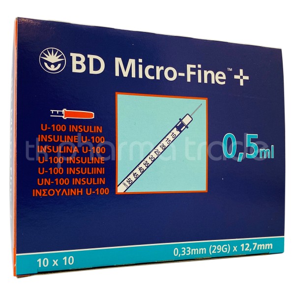 BD Micro-Fine™ + Insulinspritzen U100, 0,5 ml, 12,7 mm